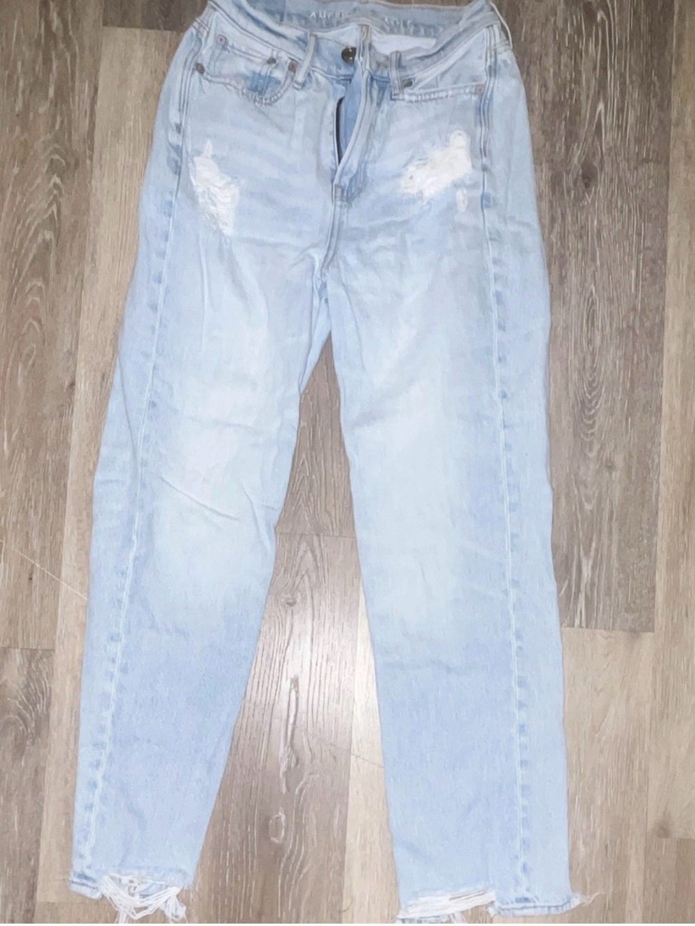 Size 0 American EagleBlue Distressed Women's Jeans - Classic Casual Fit